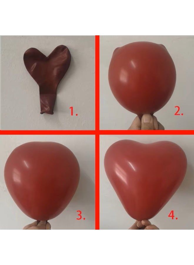 Boxwoods 50PCS Ruby Red Heart Shape Balloons 10 Inch For Valentines Day - Image 3